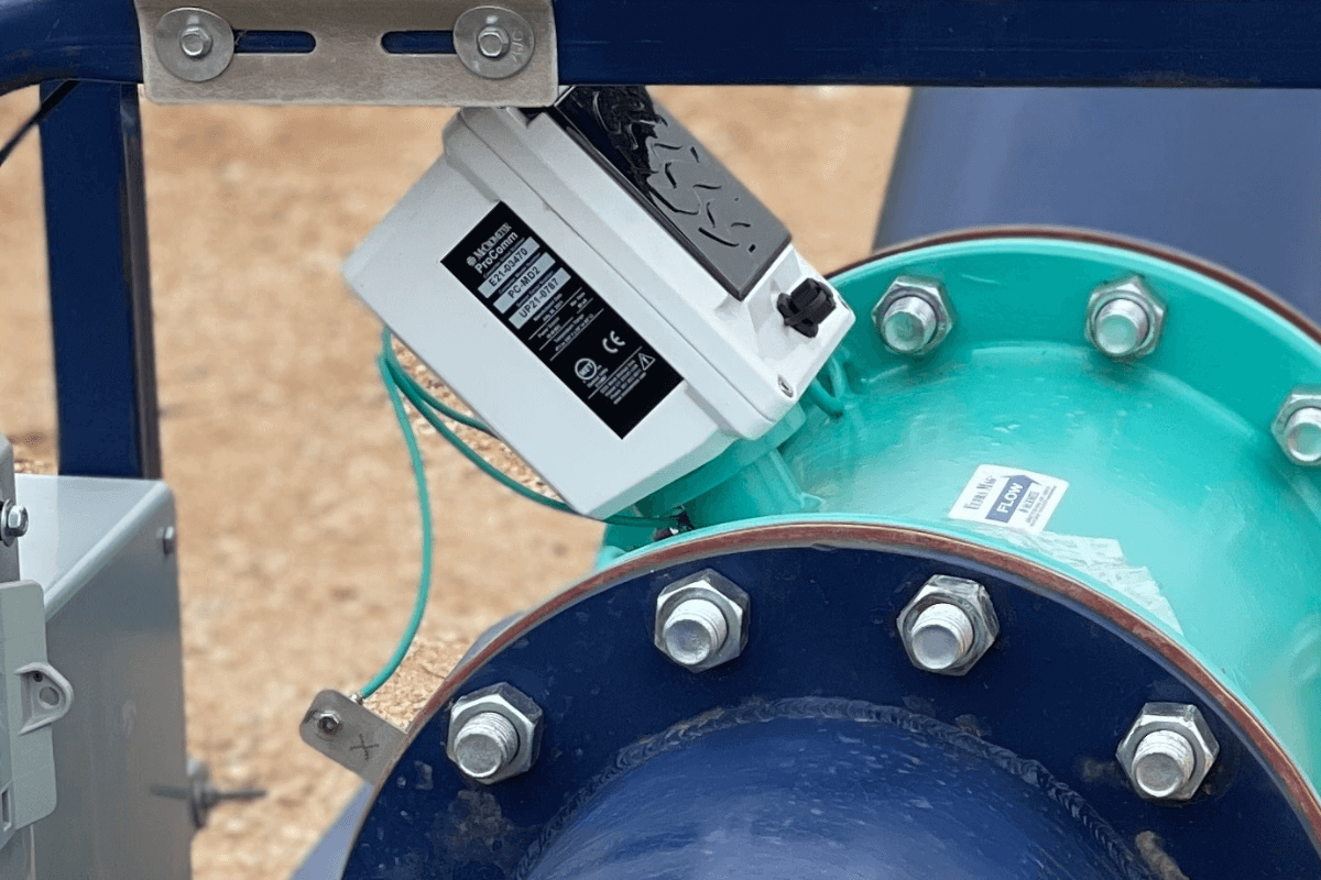 Closeup of a meter and converter.