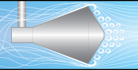The conical shape of the V-Cone differential pressure (DP) meter gently pushes steam around the outside of the meter, which allows the device to take accurate readings even amidst turbulence. Thus, the V-Cone can be placed anywhere in the pipe network without regard for straight runs.