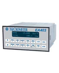 McCrometer’s EA403 flow computer
allows for manual access to the measurements and display settings of the flow meter and its transmitters
